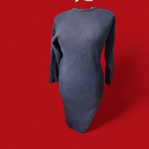 Outlander black long sleeve maxi sweater dress, size small, lambswool and angora